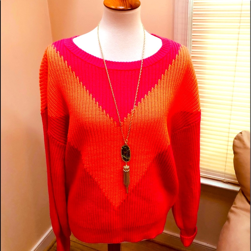 NWT Bright Gorgeous Colorblock Sweater 💕🌸🍊